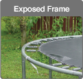Traditional trampoline exposed frame